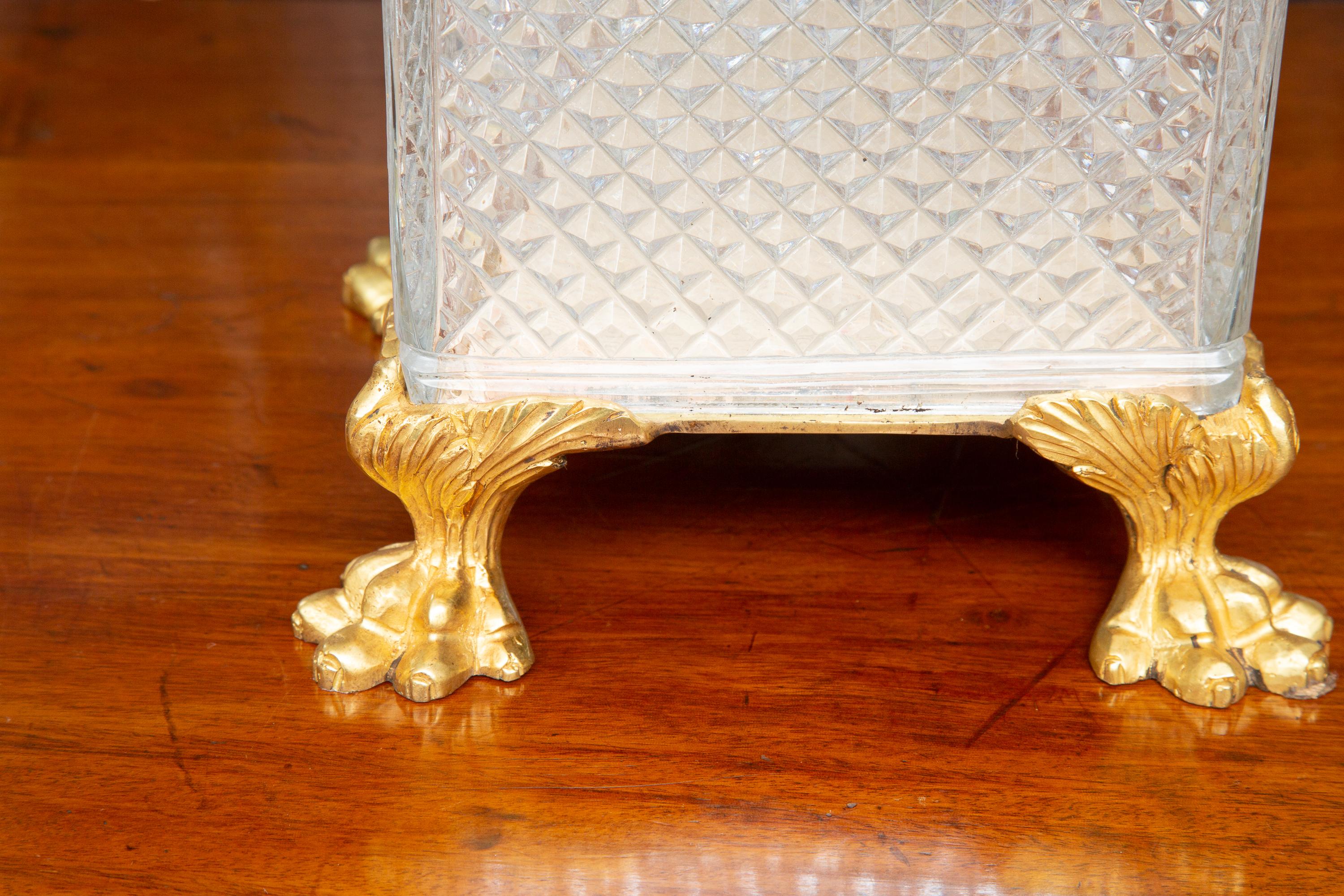 Other Pair of French Gilt Bronze Mounted Crystal Urns