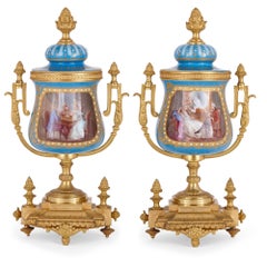 Pair of French Gilt Bronze Mounted Porcelain Vases