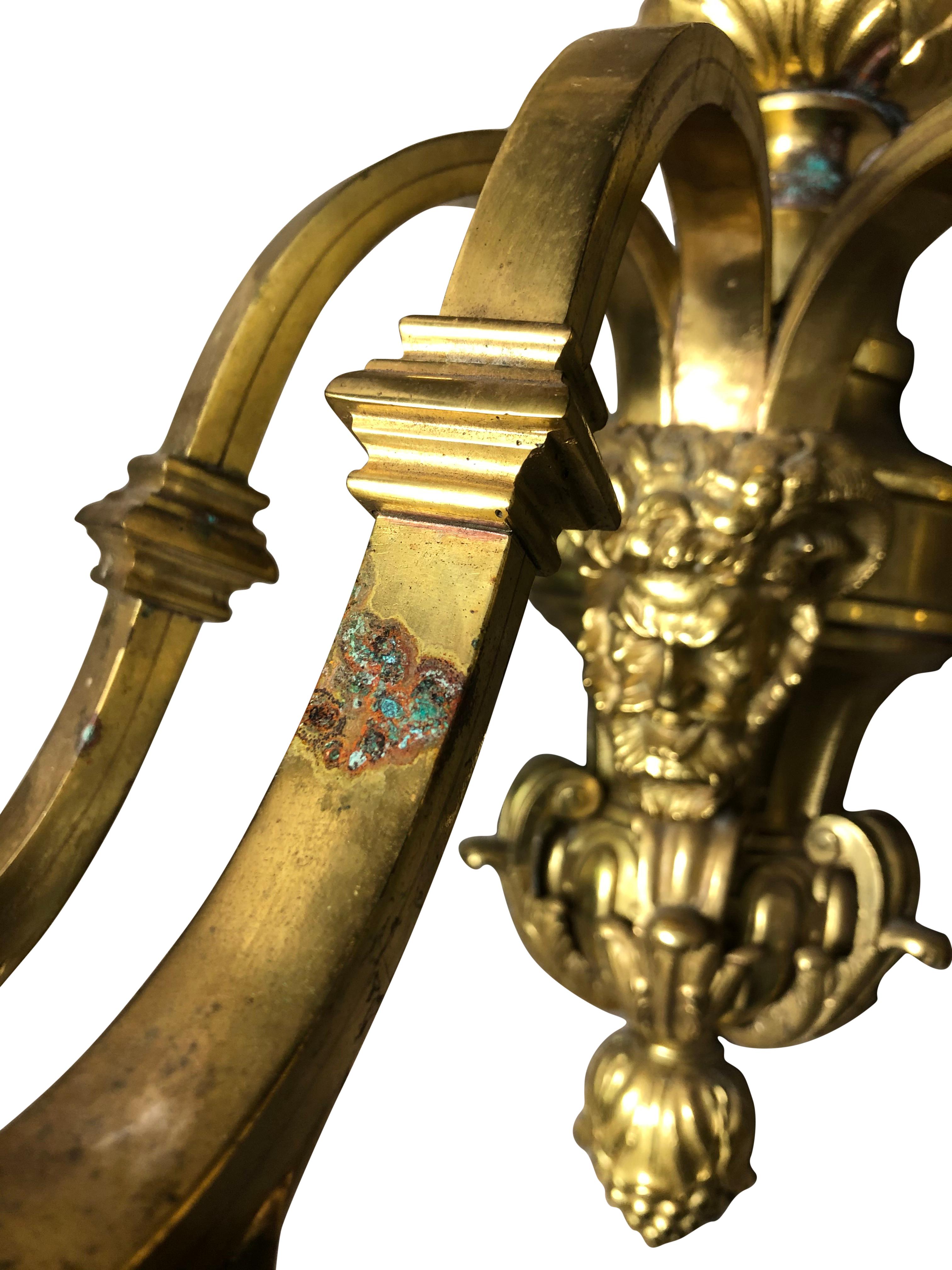 Pair of French Gilt Bronze Sconces For Sale 7