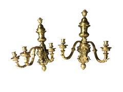 Pair of French Gilt Bronze Sconces