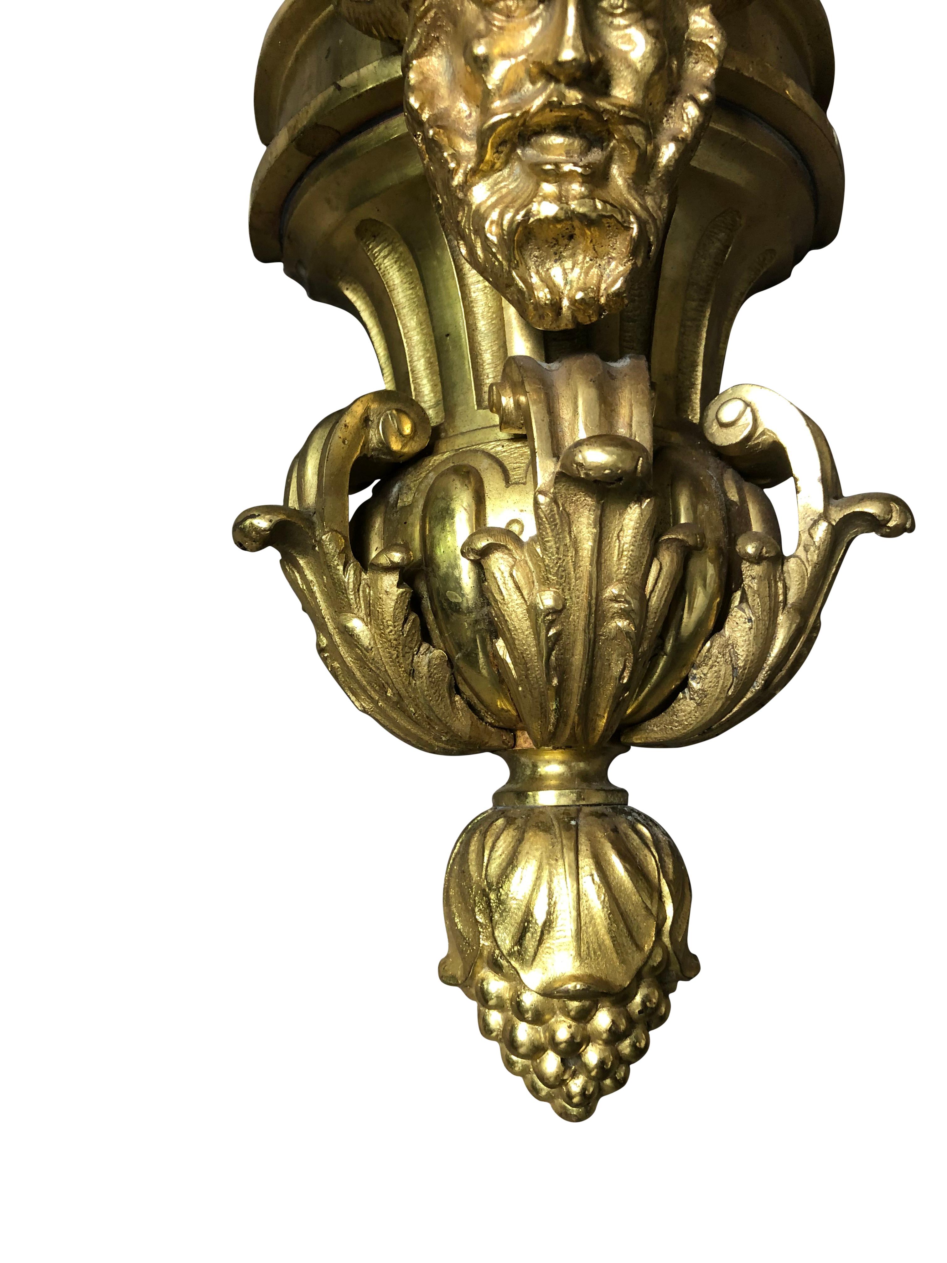 Pair of French Gilt Bronze Sconces For Sale 2