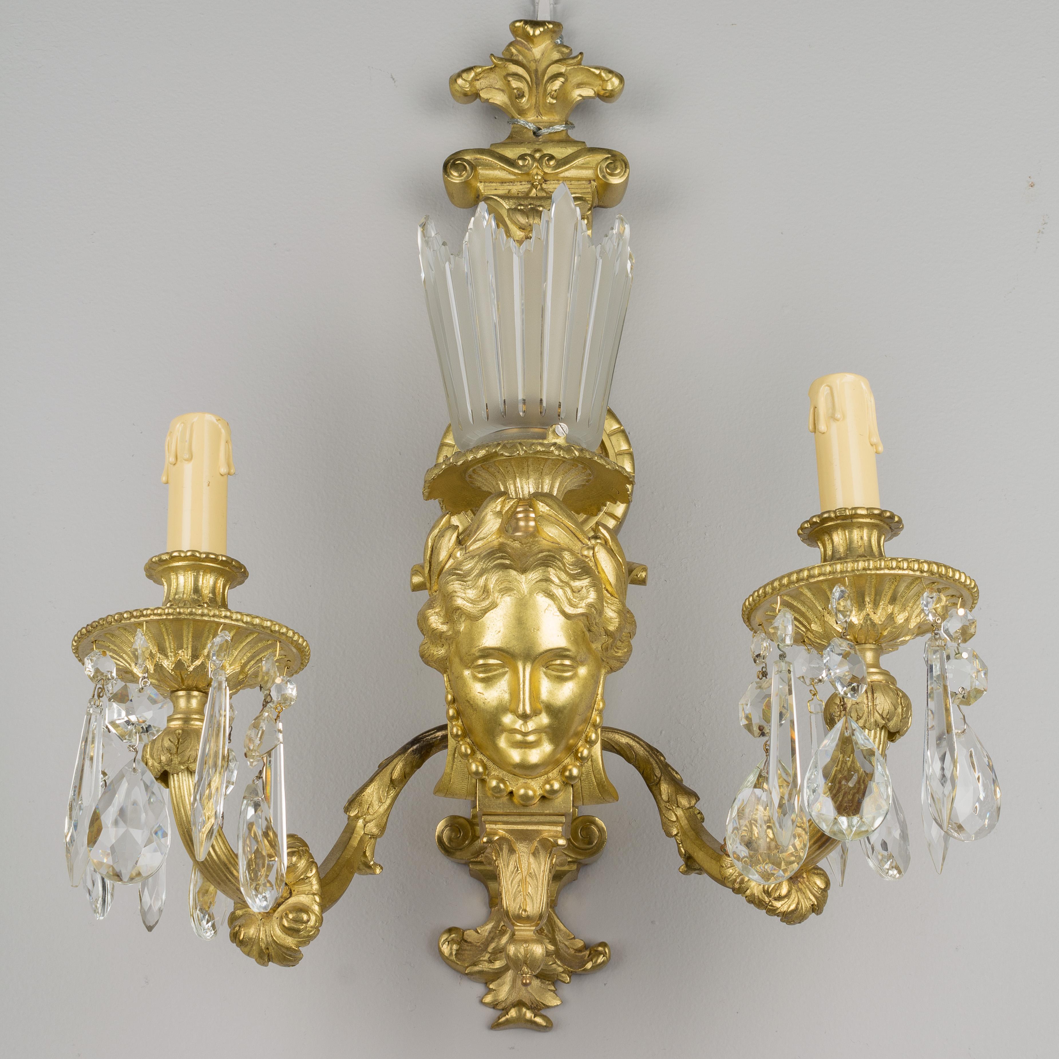 Pair of French Gilt Bronze Sconces 2