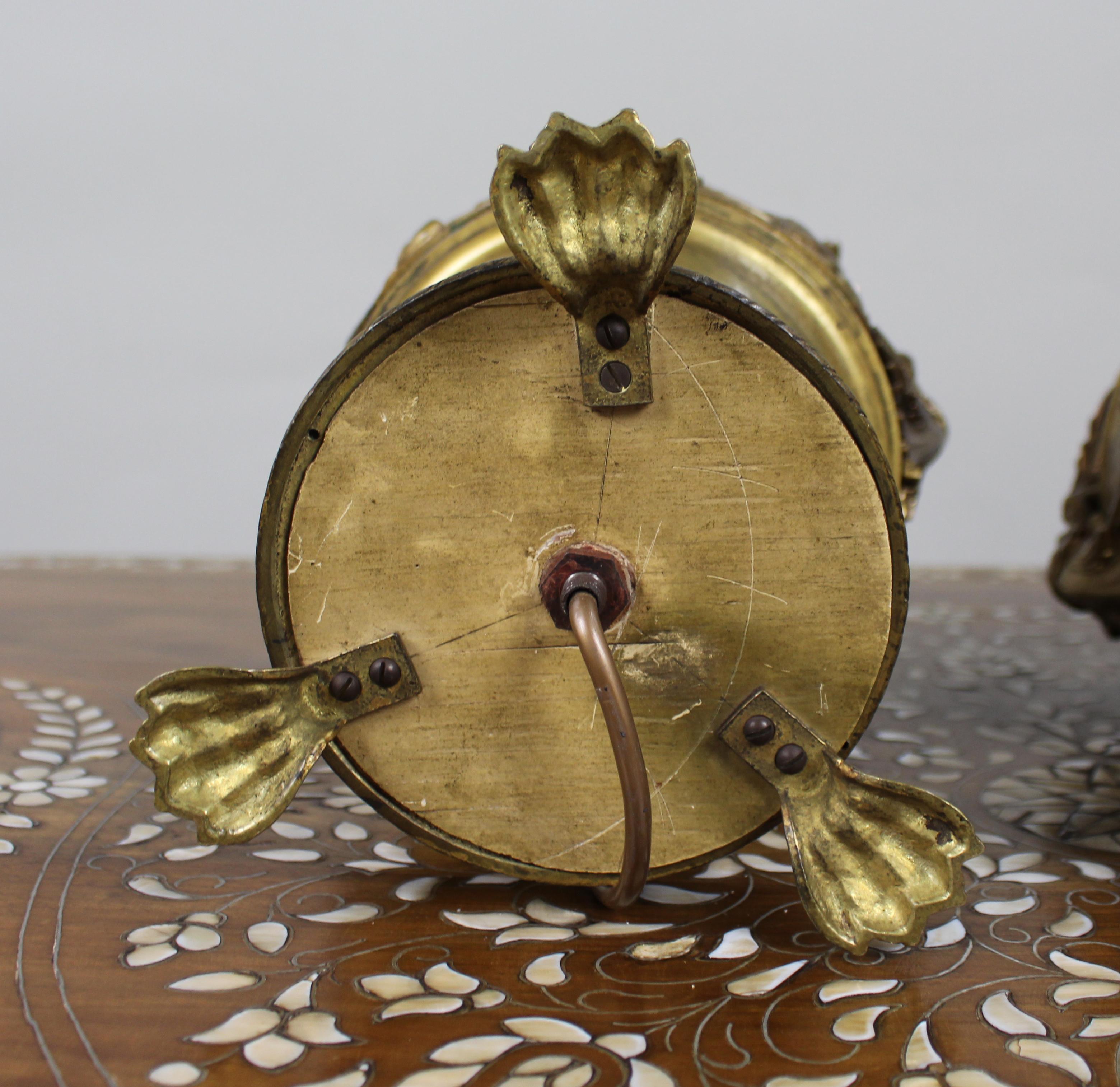 Pair of French Gilt Bronze Urn Lamps with Putti Reliefs, circa 1900 For Sale 9