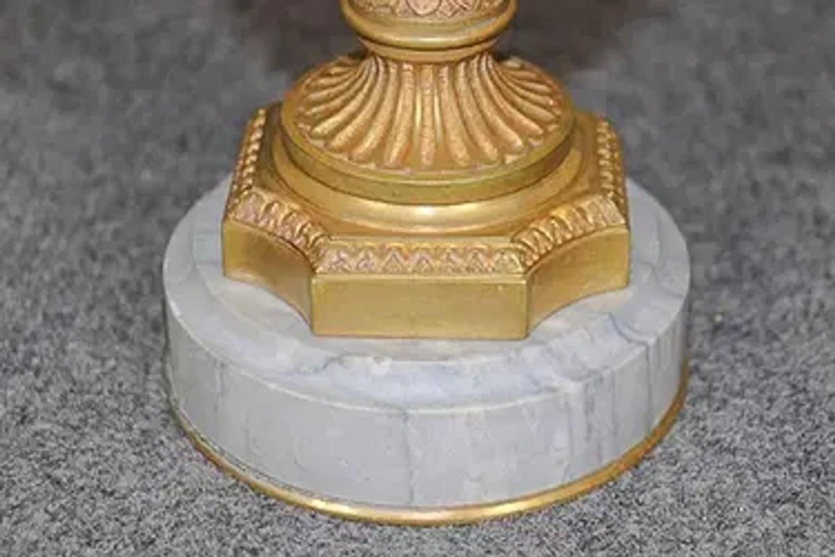 Pair of French Gilt Bronze Vases For Sale 1