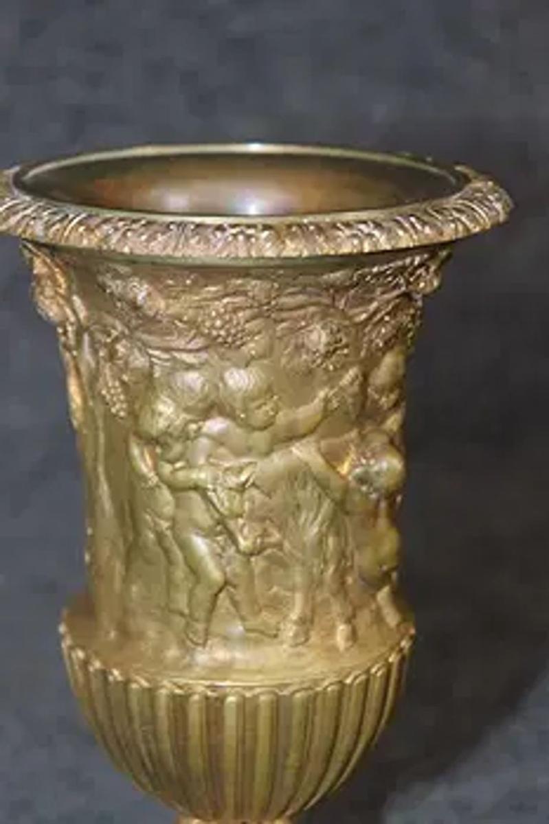 Pair of French Gilt Bronze Vases For Sale 2