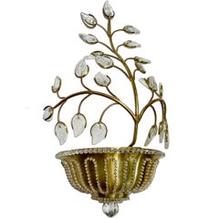 Pair of French Gilt Metal Foliage Sconces
