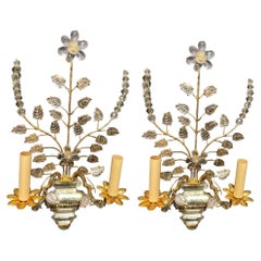 Pair of French Gilt Metal Sconces, Circa 1930s