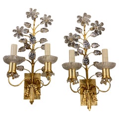 Pair of French Gilt Metal Sconces, Circa 1930s