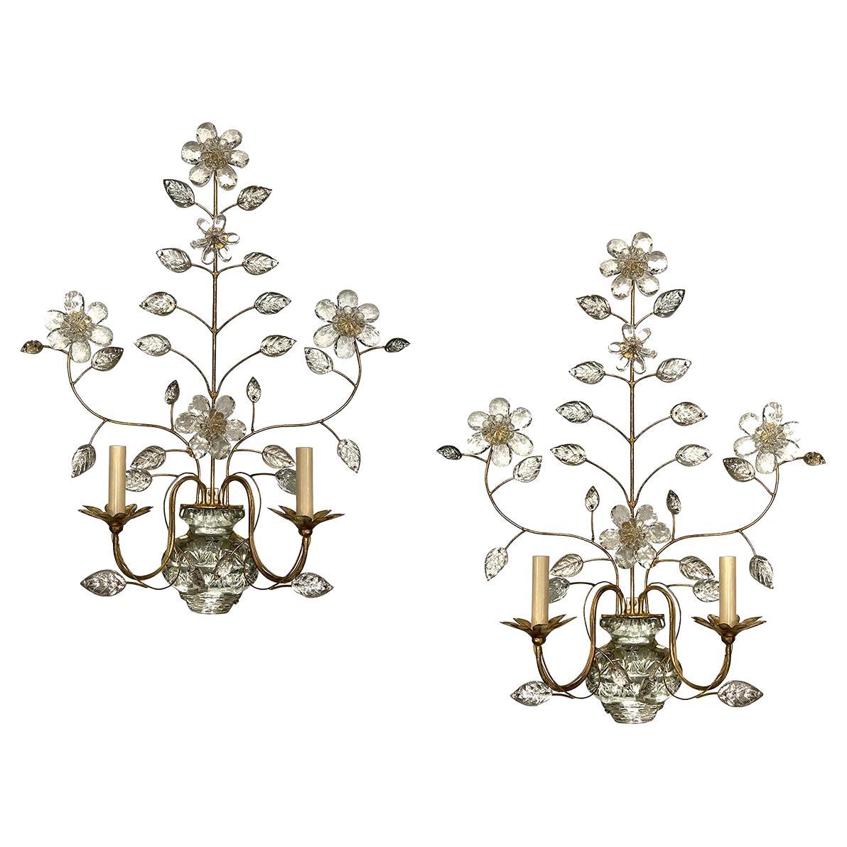 Pair of French Gilt Metal Sconces For Sale