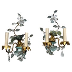 Pair of French Gilt Sconces with Birds