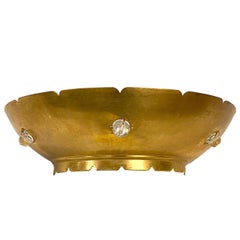 Pair of French Gilt Sconces with Crystals