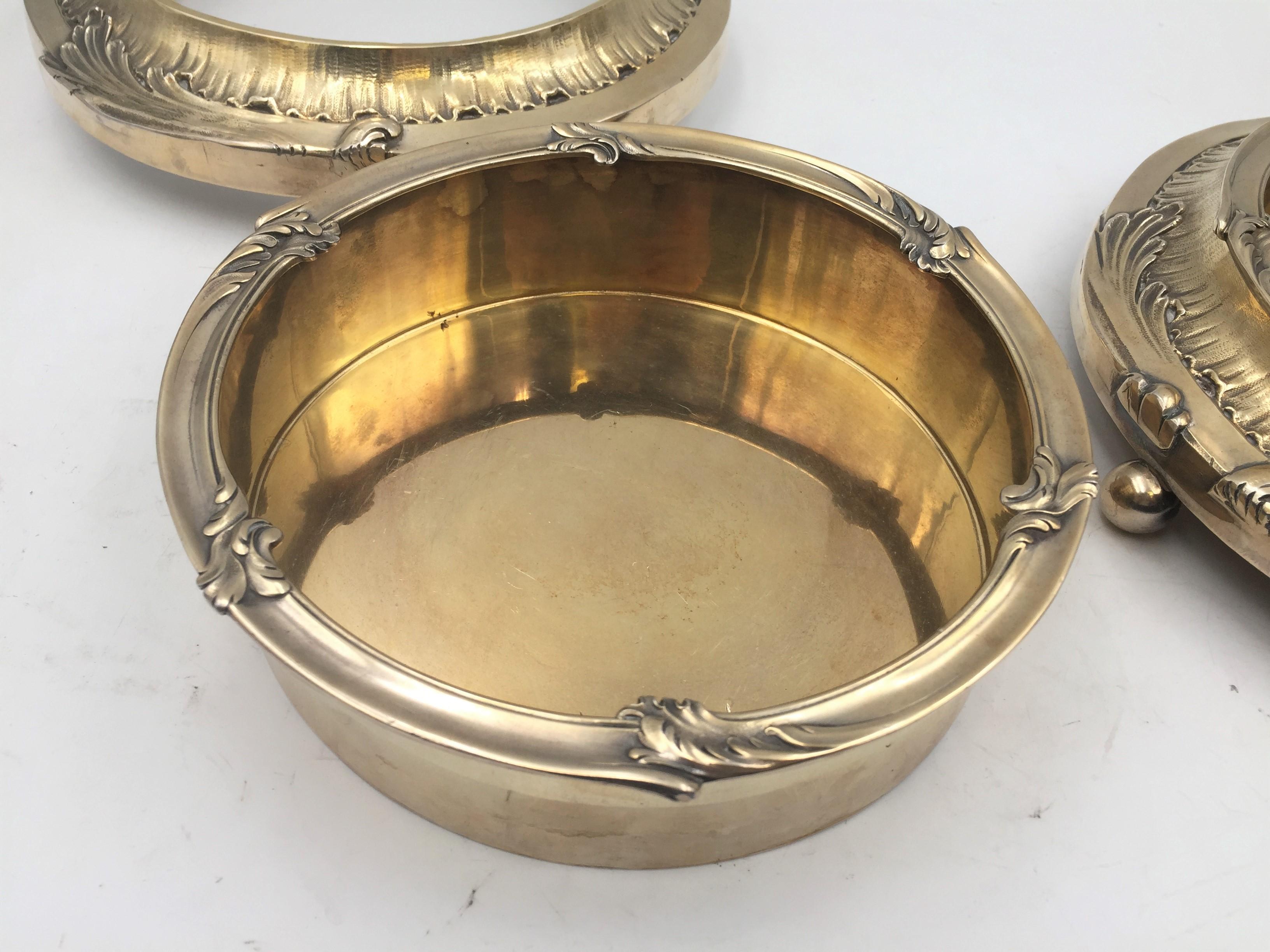 Pair of French Gilt Silver Magnum Bottle Coasters from the JP Morgan Collection In Good Condition For Sale In New York, NY