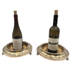 Coppia di sottobicchieri Magnum in argento dorato francese della collezione JP Morgan