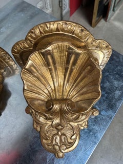 Pair of French Gilt Wall Brackets