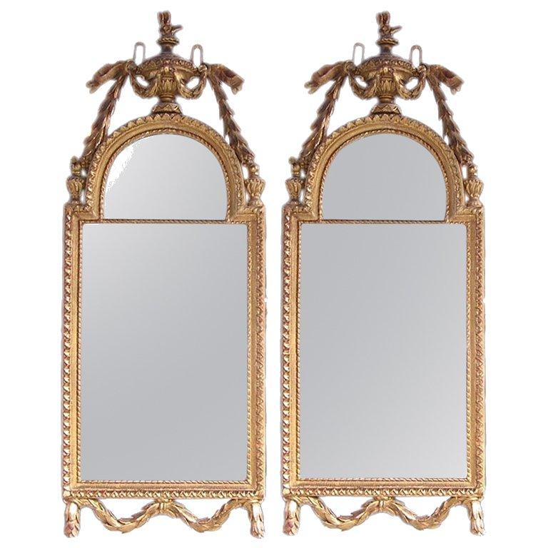 Pair of French Gilt Wall Mirrors For Sale at 1stdibs