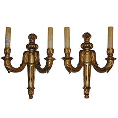 Pair of French Gilt Wood Sconces