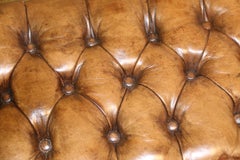 Pair of French Giltwood Window Seats or Stools, Leather Upholstered, circa 1870