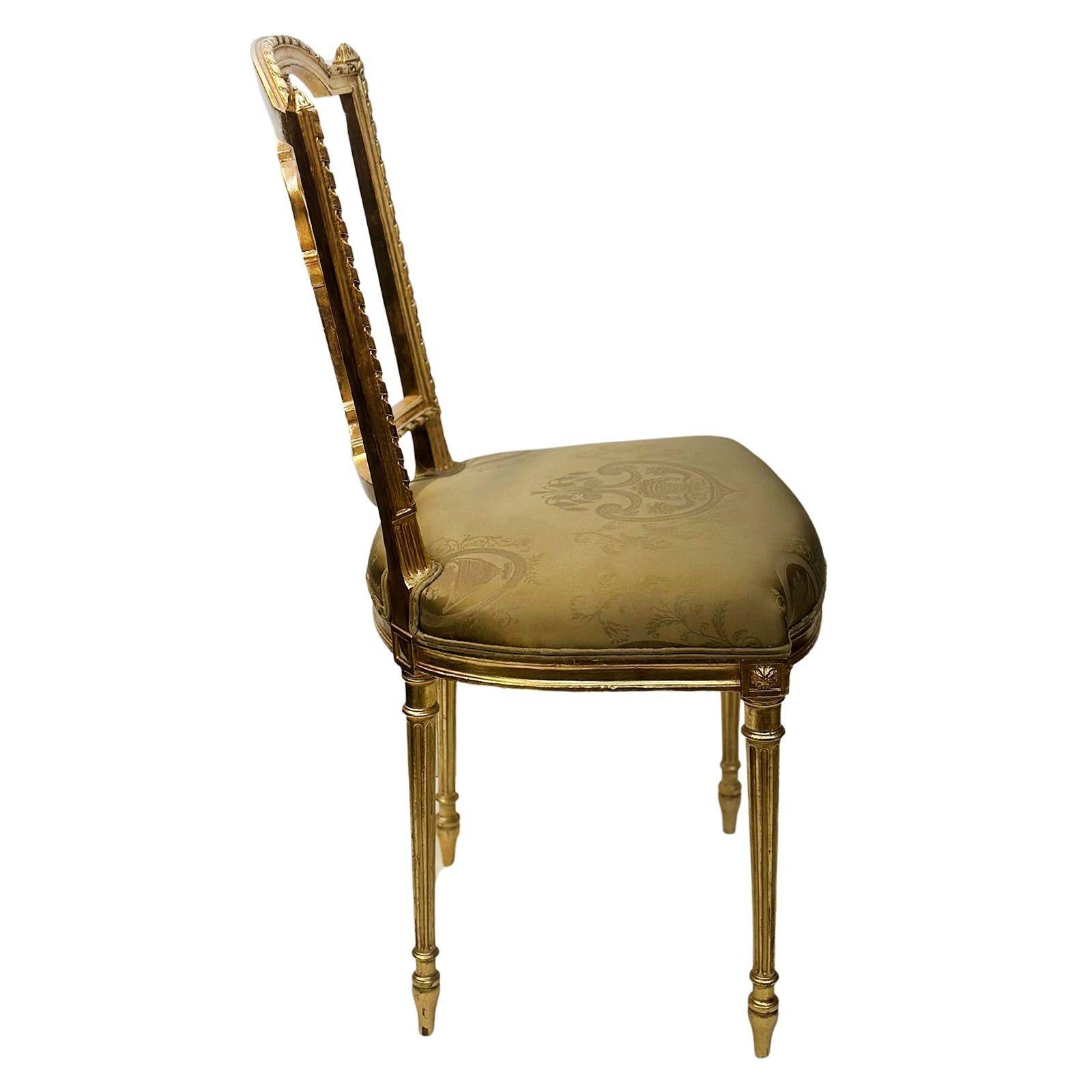 Pair of French Giltwood Accent Chairs, c. 1910's In Good Condition For Sale In Los Angeles, CA