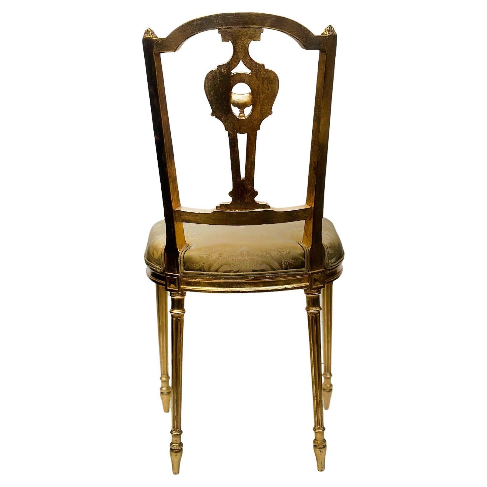 Early 20th Century Pair of French Giltwood Accent Chairs, c. 1910's For Sale