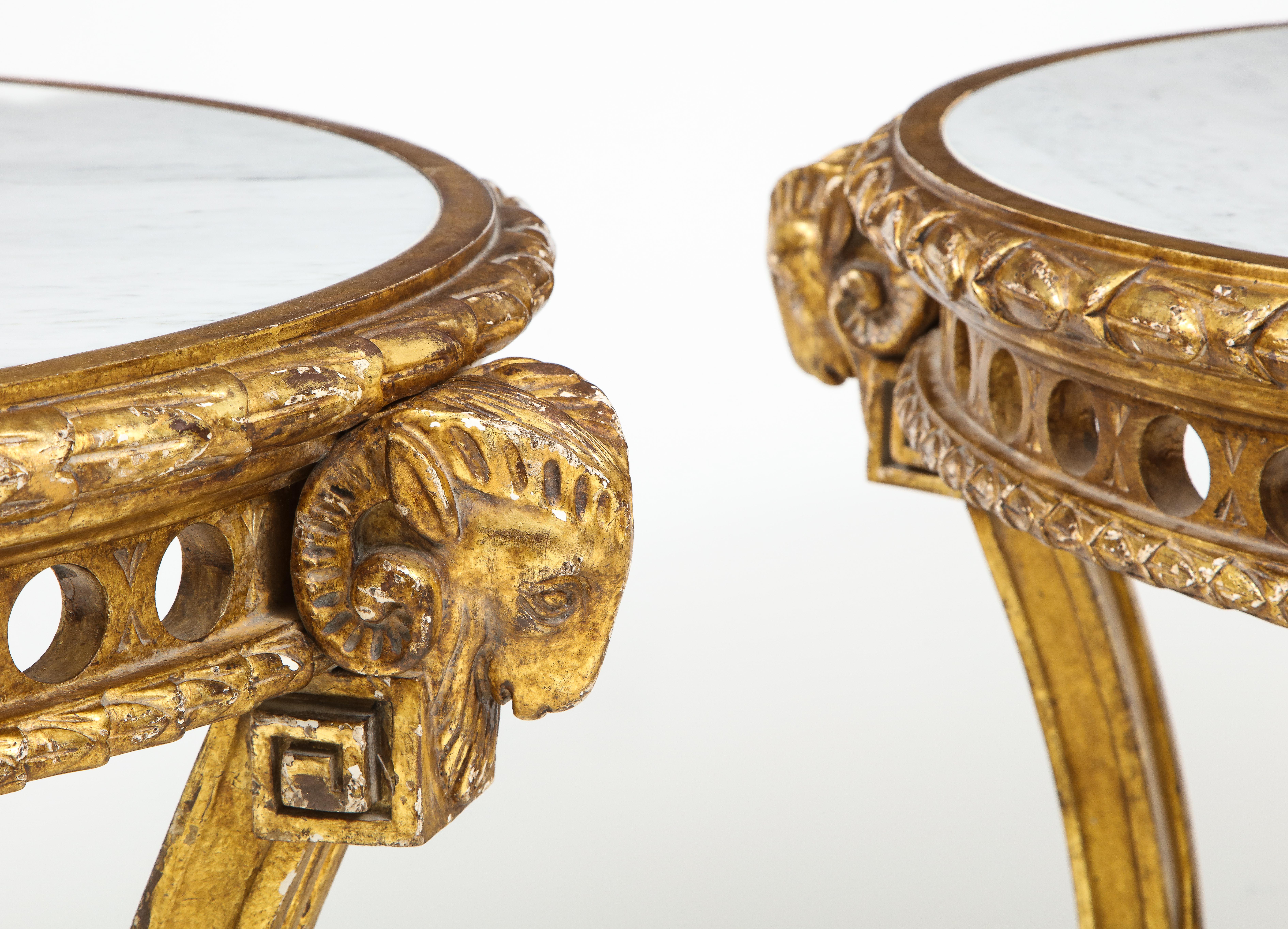Pair of French Giltwood and Marble Guéridons 4