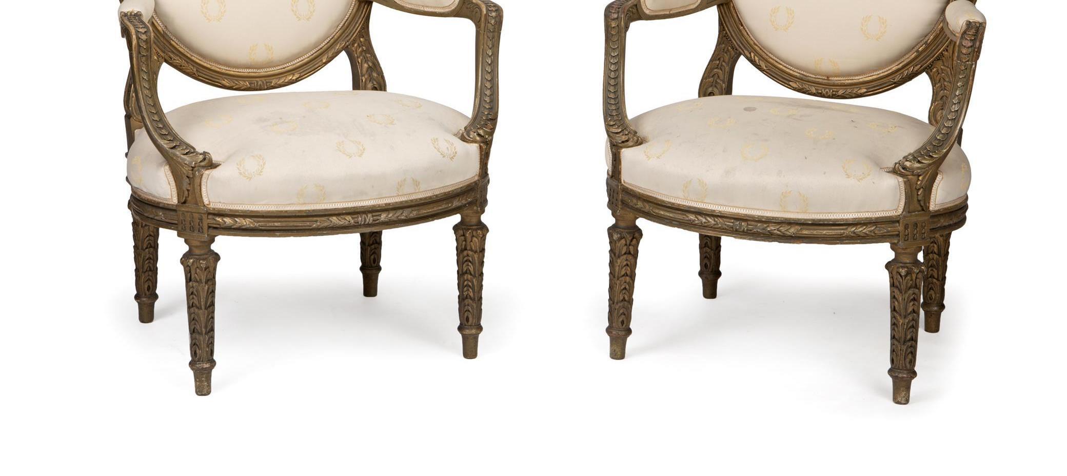 Pair of French Giltwood Armchairs, 19th Century 5