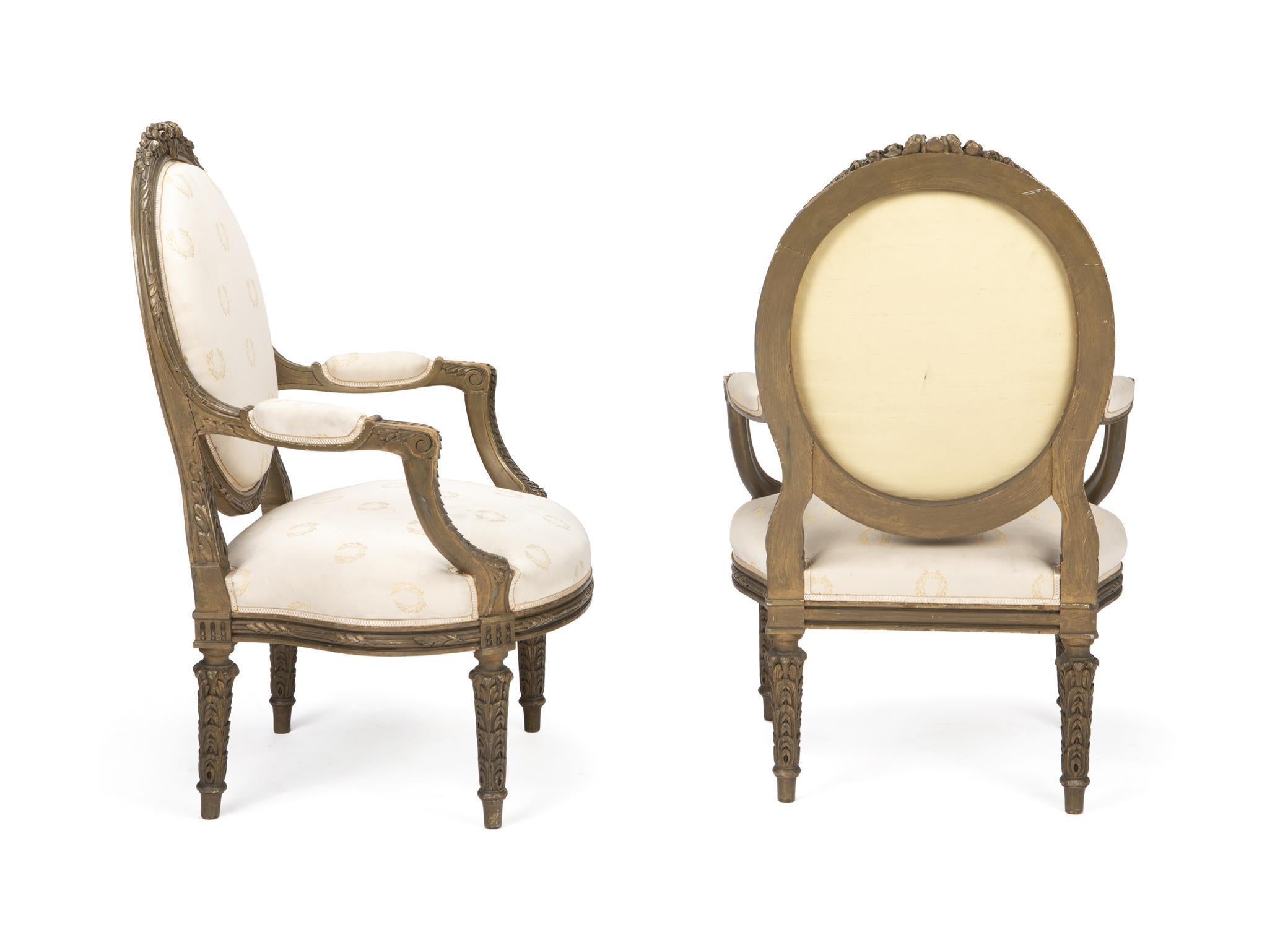 Pair of French Giltwood Armchairs, 19th Century In Good Condition In Cypress, CA