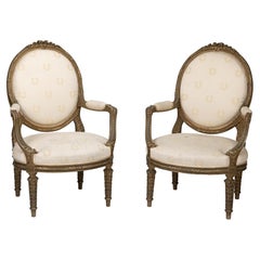 Pair of French Giltwood Armchairs, 19th Century