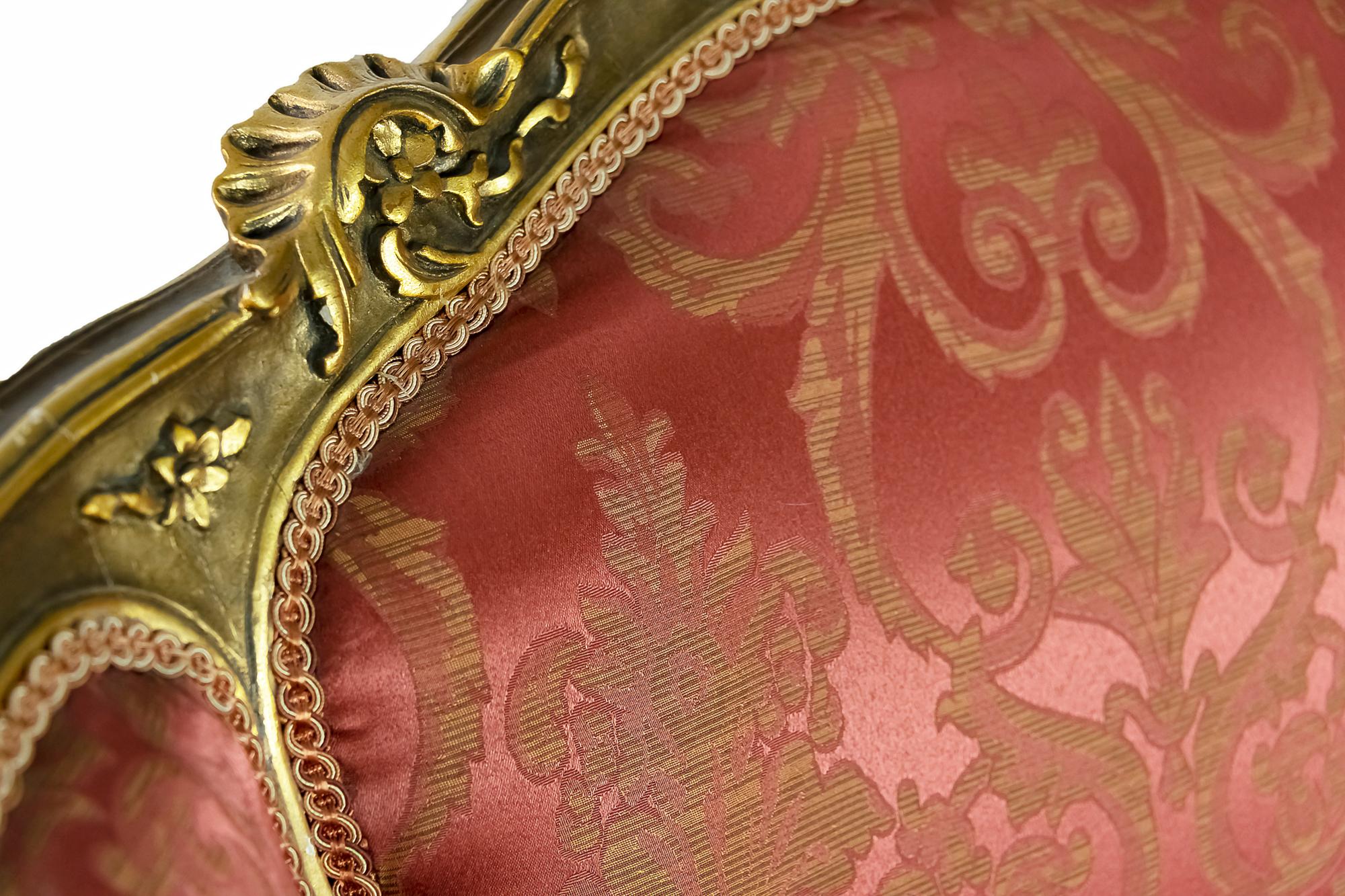 Pair of French Giltwood Loveseat Sofas 4