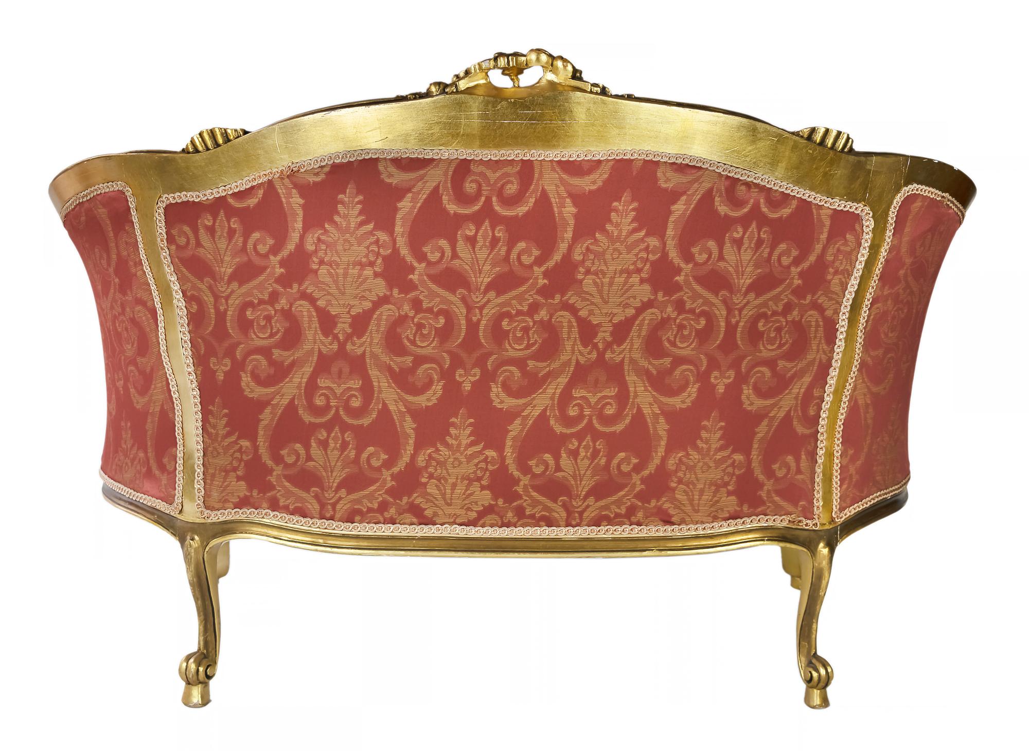 Pair of French Giltwood Loveseat Sofas 3