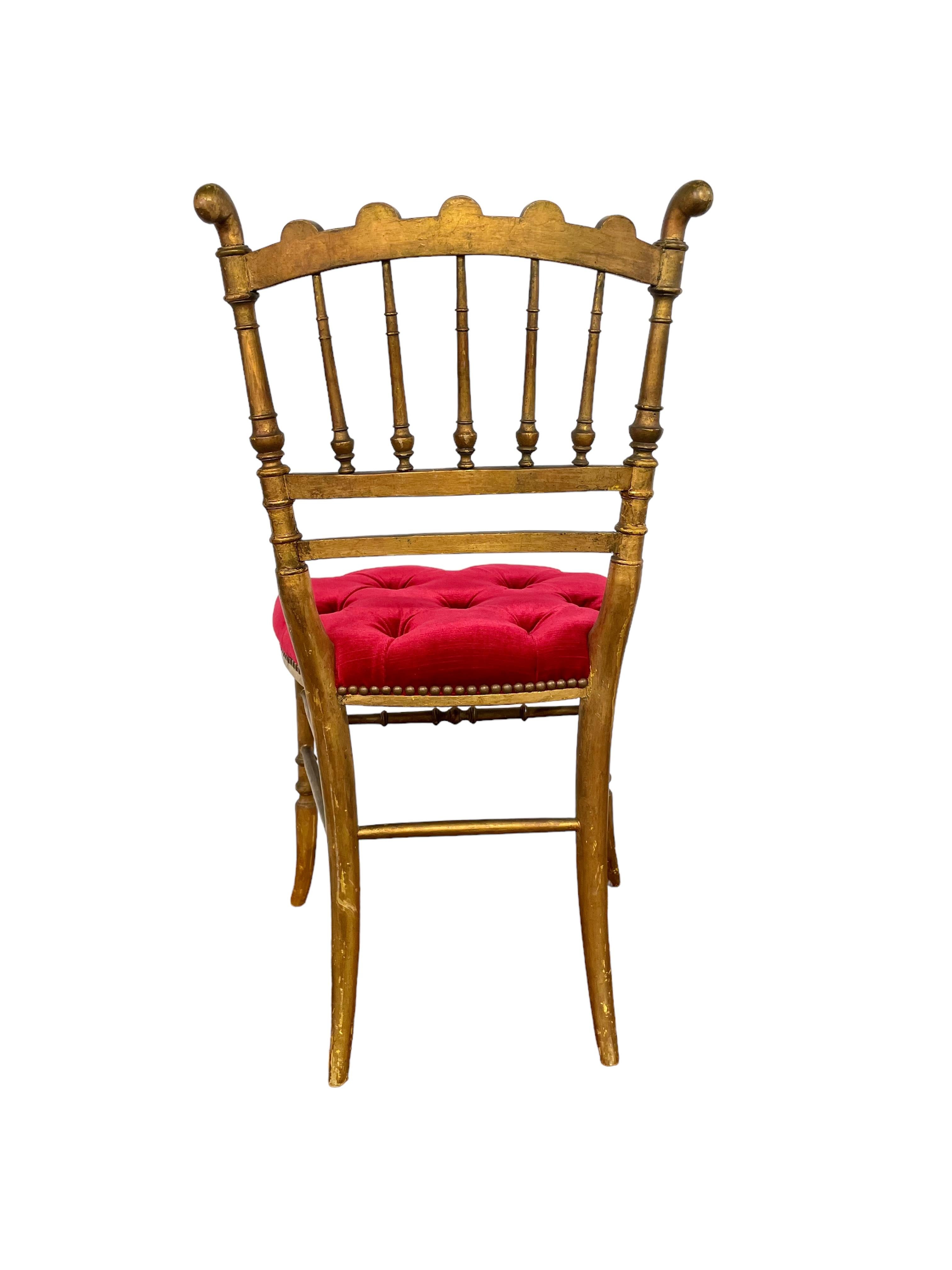 Napoleon III 1880s Set of 2 French Giltwood Opera Chairs  For Sale