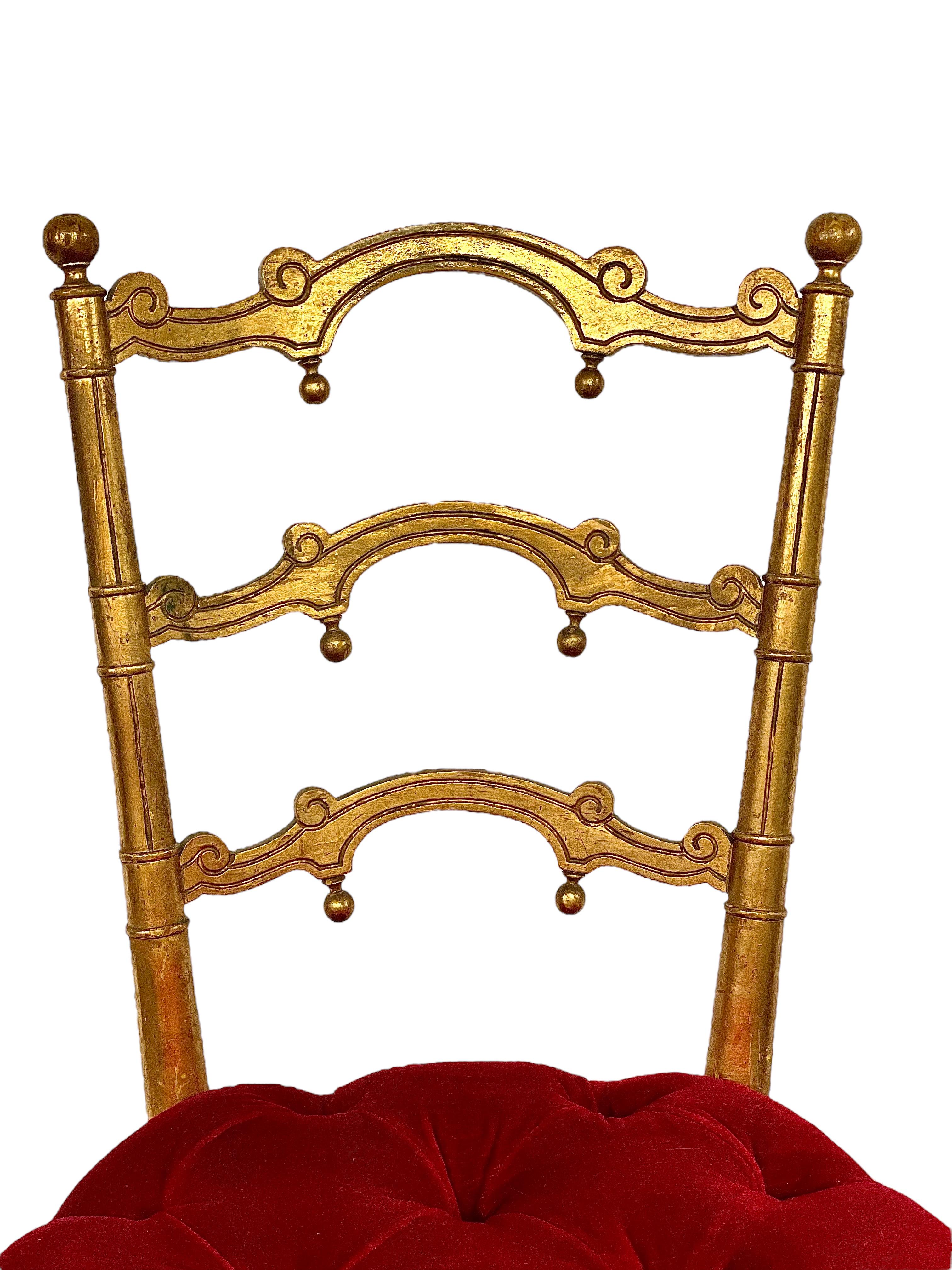1880s Set of 2 French Giltwood Opera Chairs  For Sale 1