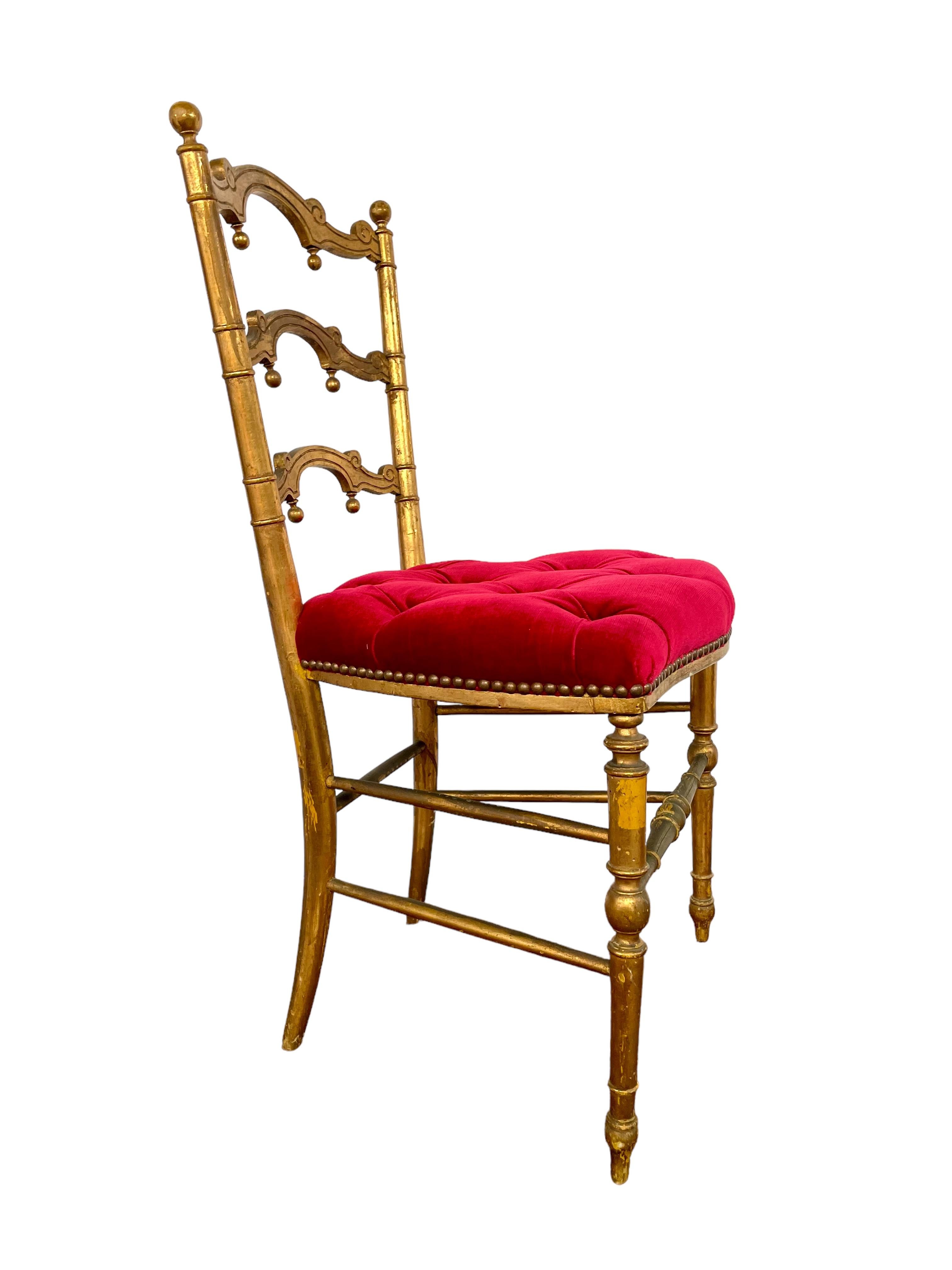 1880s Set of 2 French Giltwood Opera Chairs  For Sale 2