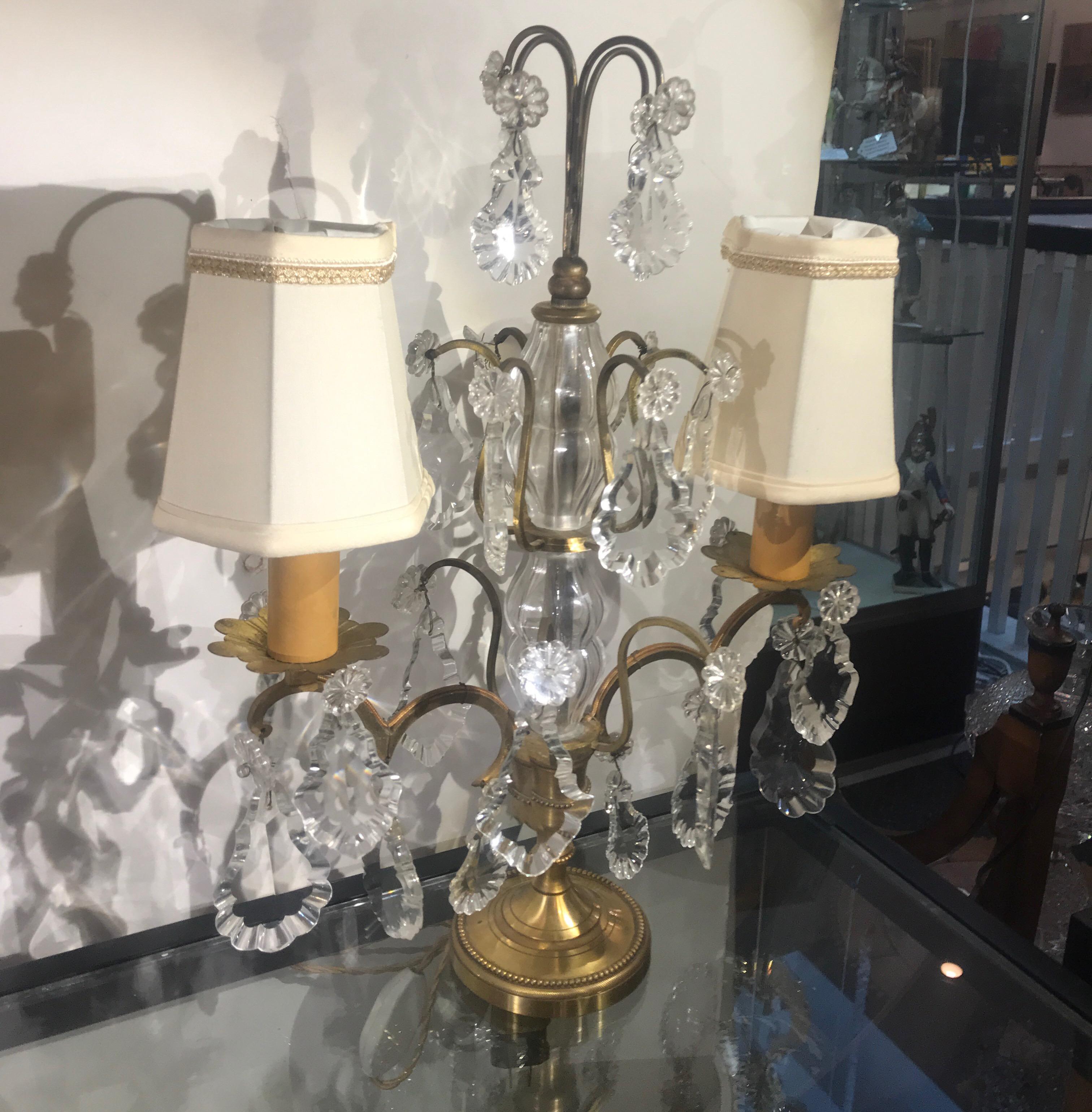 Early 20th Century Pair of French Girondole Candelabra Lamps