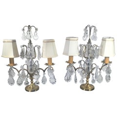 Pair of French Girondole Candelabra Lamps