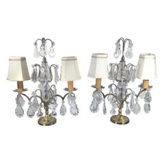 Pair of French Girondole Candelabra Lamps