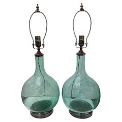 Pair of French Glass Lamps