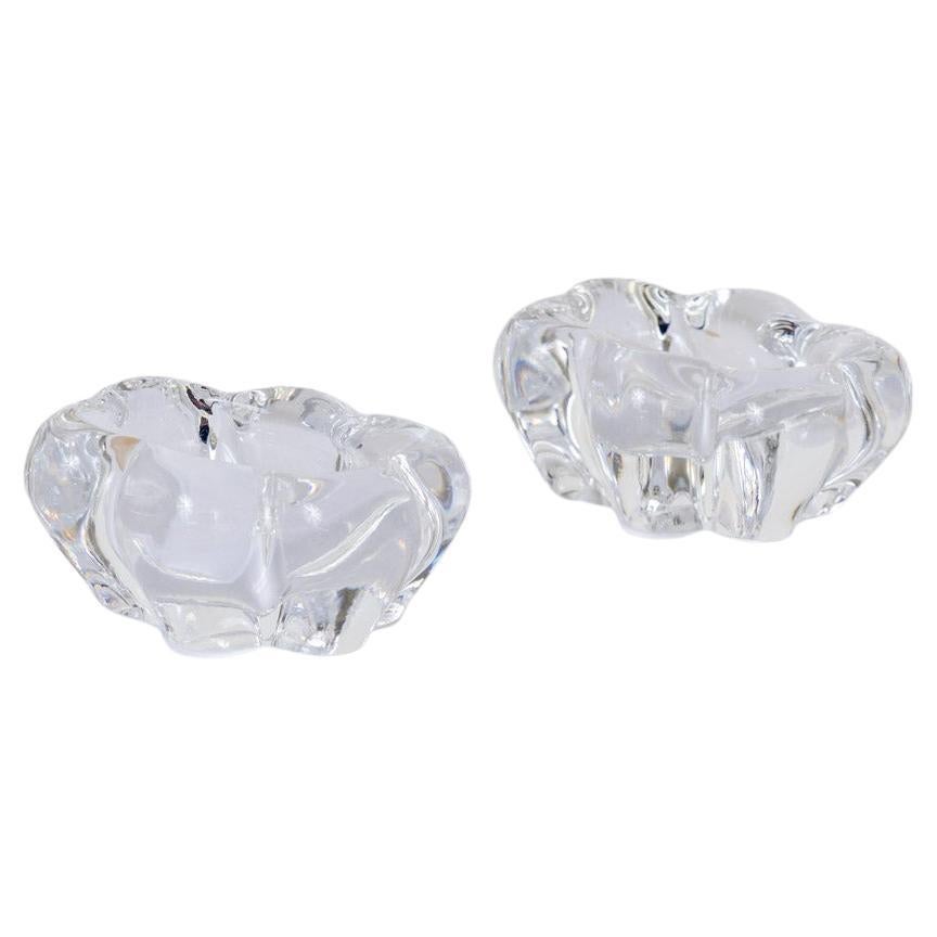 Pair of French Glass Salt and Pepper Cellars For Sale