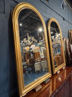 Pair of French Gold Arch Top Louis Philippe Mirrors