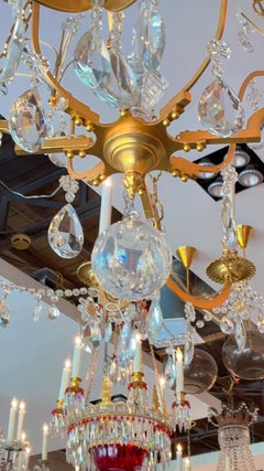Pair Of French Gold CrystalChandeliers