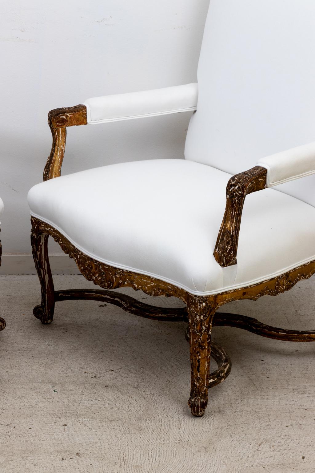 Pair of French Gold Gilt Carved Chairs 2