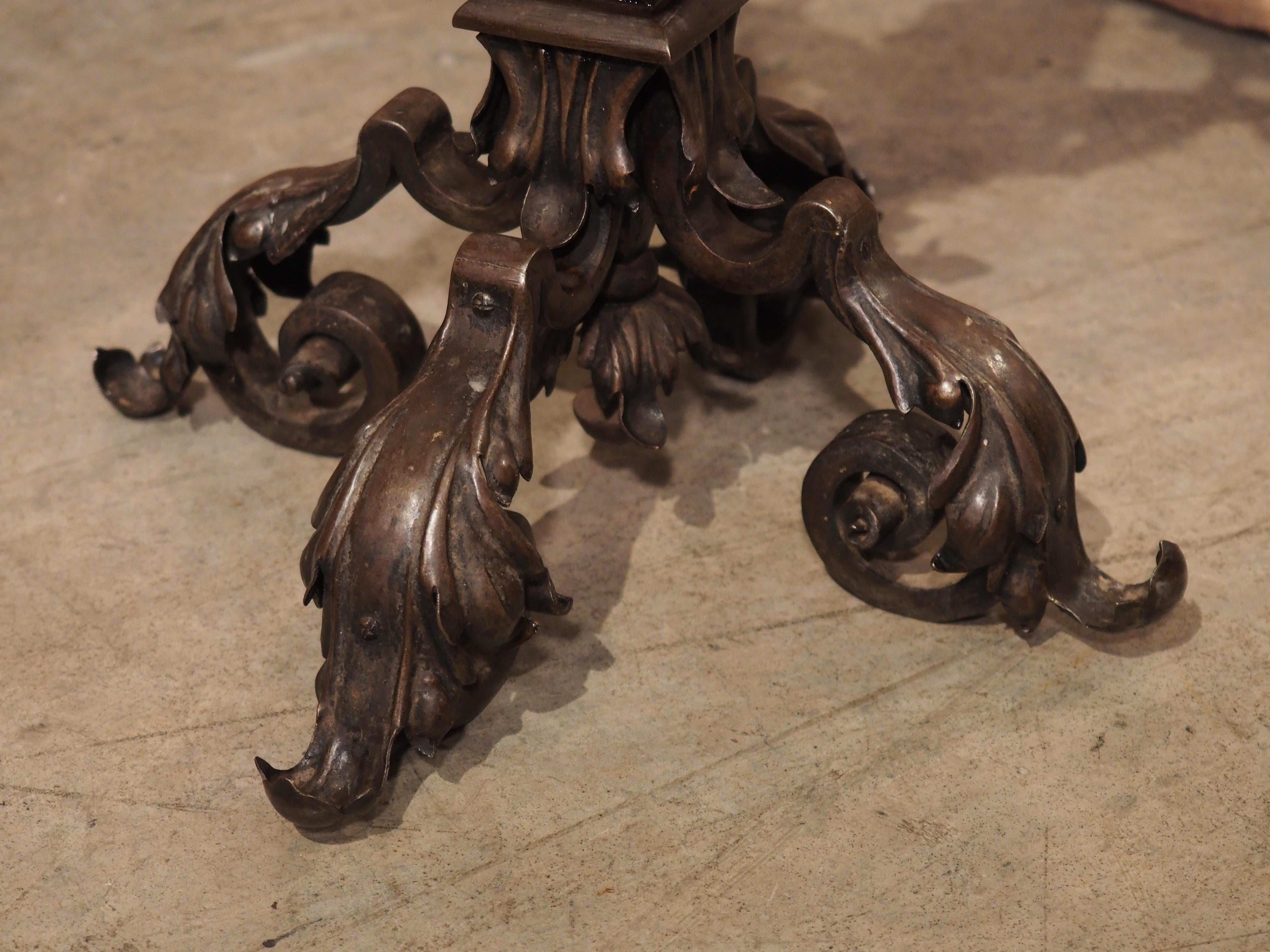 Pair of French Gothic Style Wrought Iron and Tole Candelabras, 1900s 8