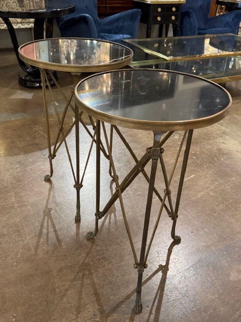 Pair of French Granite Side Tables In Good Condition For Sale In Dallas, TX