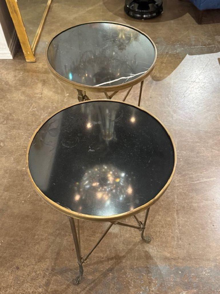 Contemporary Pair of French Granite Side Tables For Sale