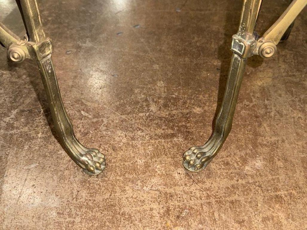 Bronze Pair of French Granite Side Tables For Sale