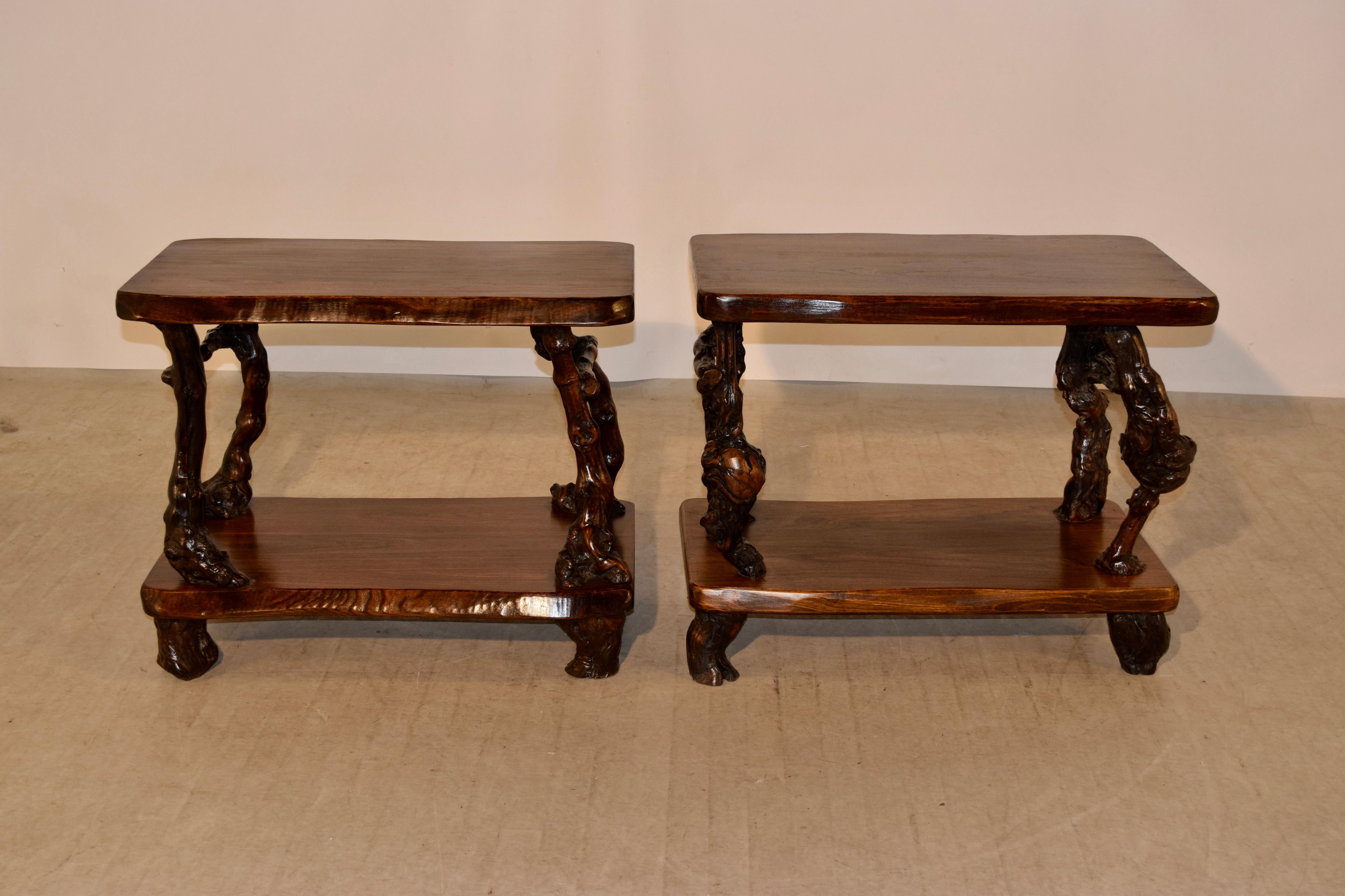 Pair of French Grapevine and Walnut Tables 4