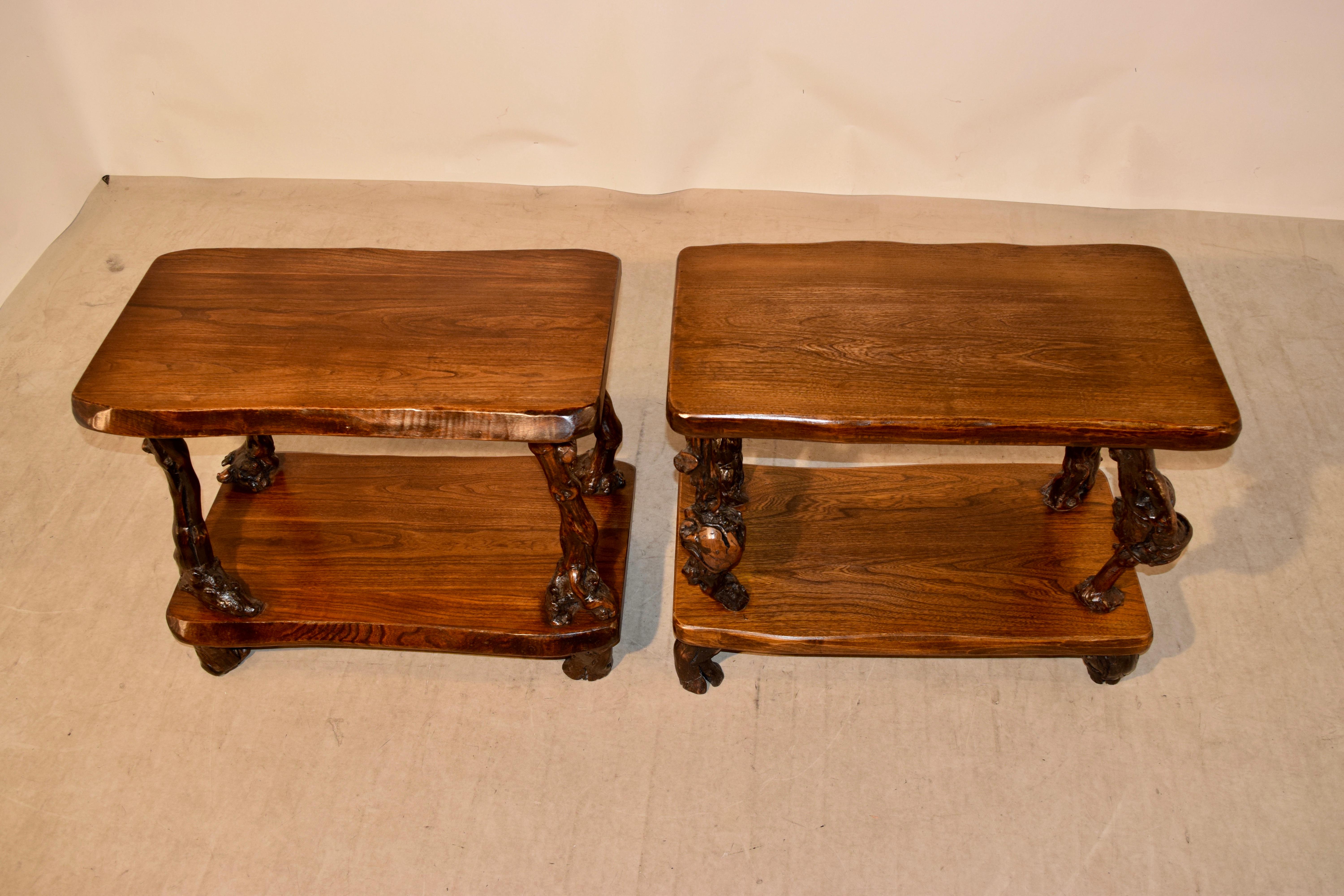 Pair of French Grapevine and Walnut Tables 5