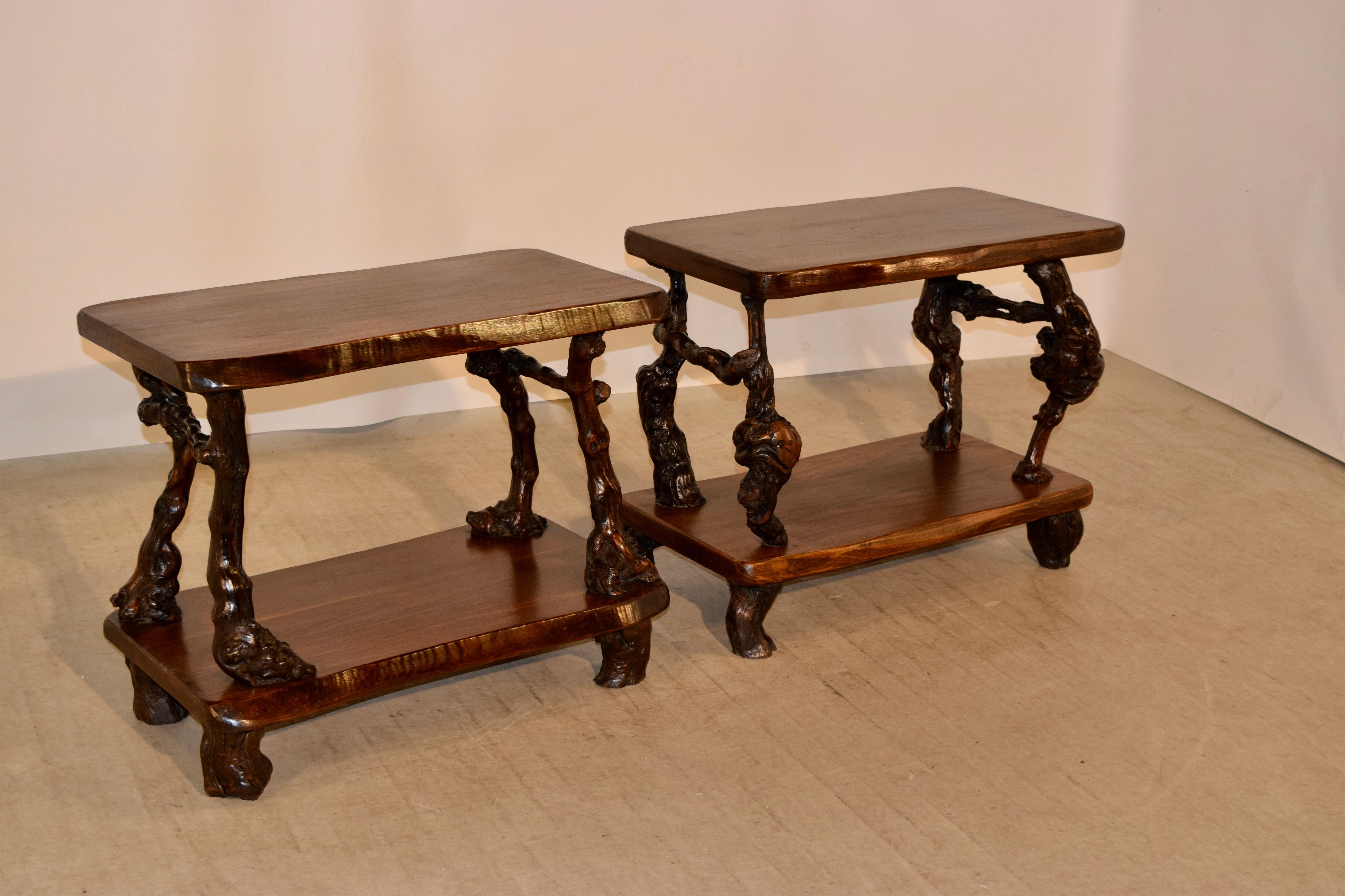 Pair of French Grapevine and Walnut Tables 3