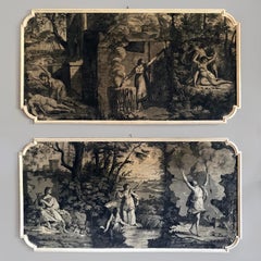 Pair of French Grisaille Painted Panels