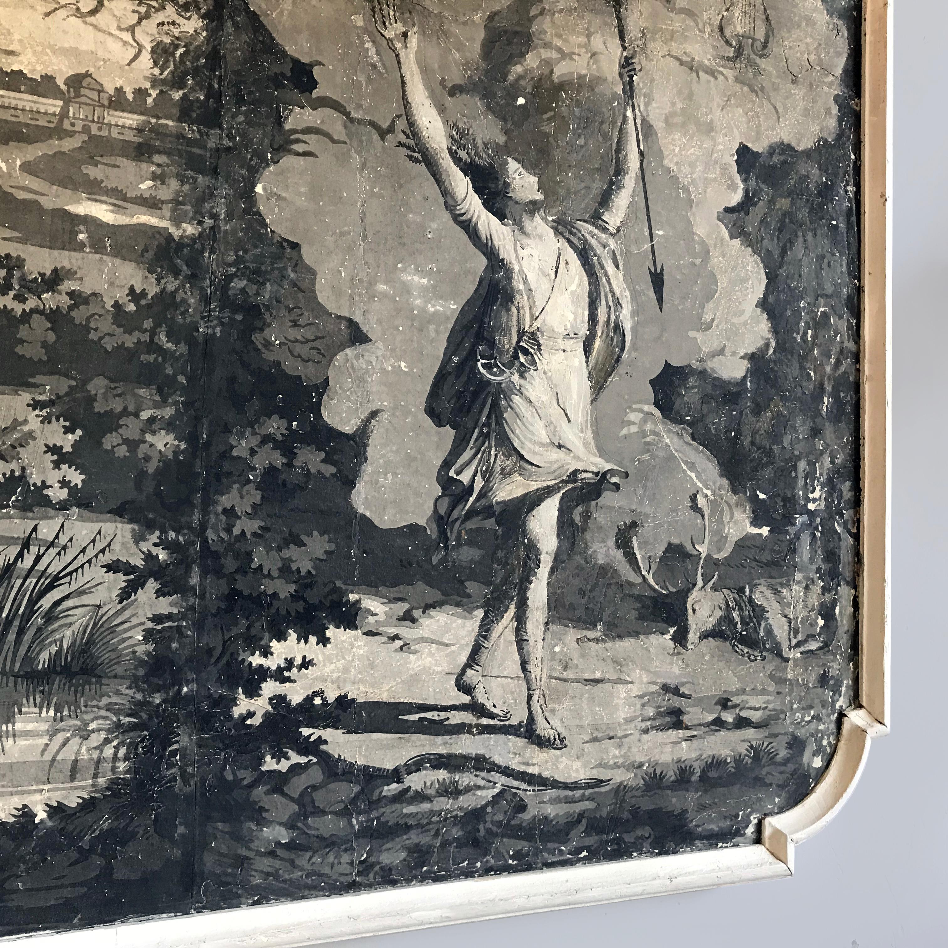 19th Century Pair of French Grisaille Painted Panels For Sale