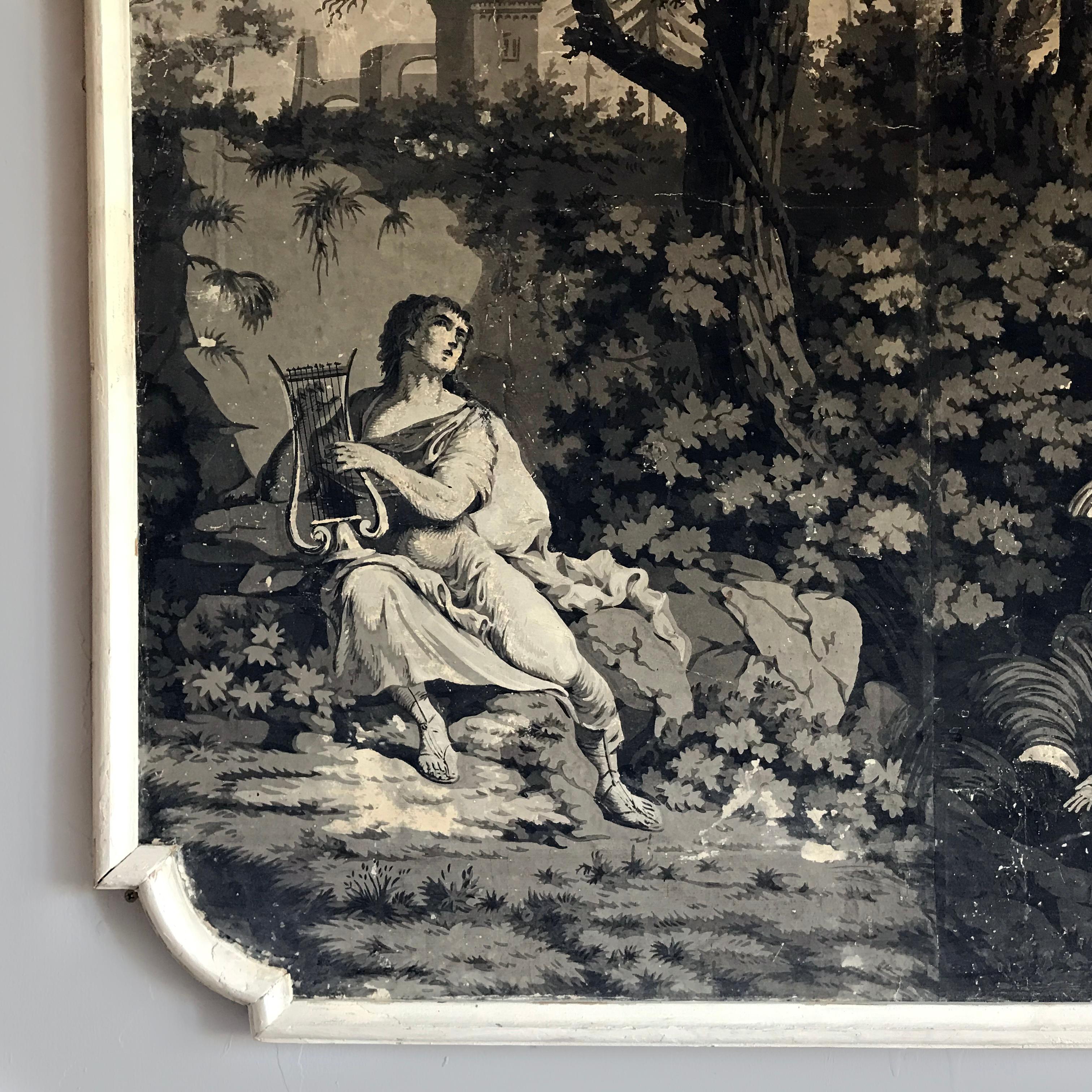 XIXe siècle Paire de panneaux peints en grisaille française en vente